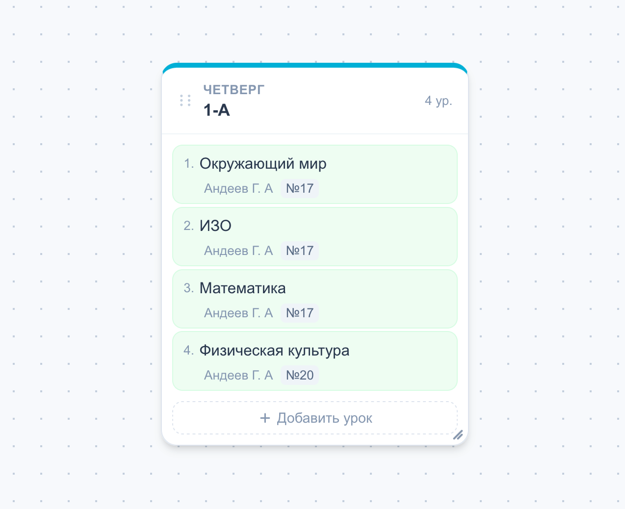 Вид правильно заполненного блока